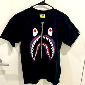 Bape Color Camo Shark Tee - Black/Purple